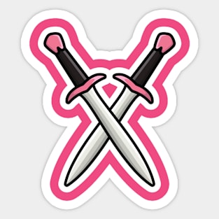 Sword Knight vector illustration. Holiday object icon concept. Metal sword for game vector design. Metal war sword icon design. Sticker